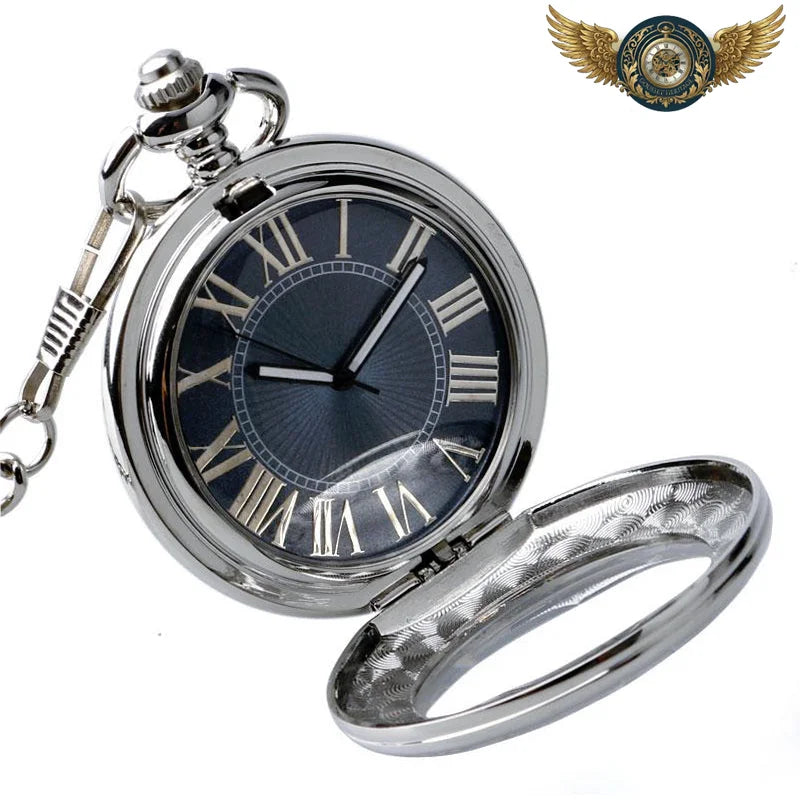 Le Régent – Montre Gousset Automatique Gravée Bleu Nuit - Vue 6 - Gousset-heritage