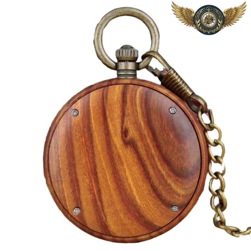 Le Rondin de Bois - Montre Gousset Quartz & Chaîne Bronze Vieilli
