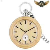 Le Scandinave - Montre Gousset Bois Clair Quartz Minimaliste - Gousset-heritage
