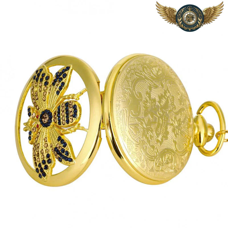 Le Scarabée d'Or - Montre Gousset Chasseur à Cristaux Quartz - Vue 4 - Gousset-heritage