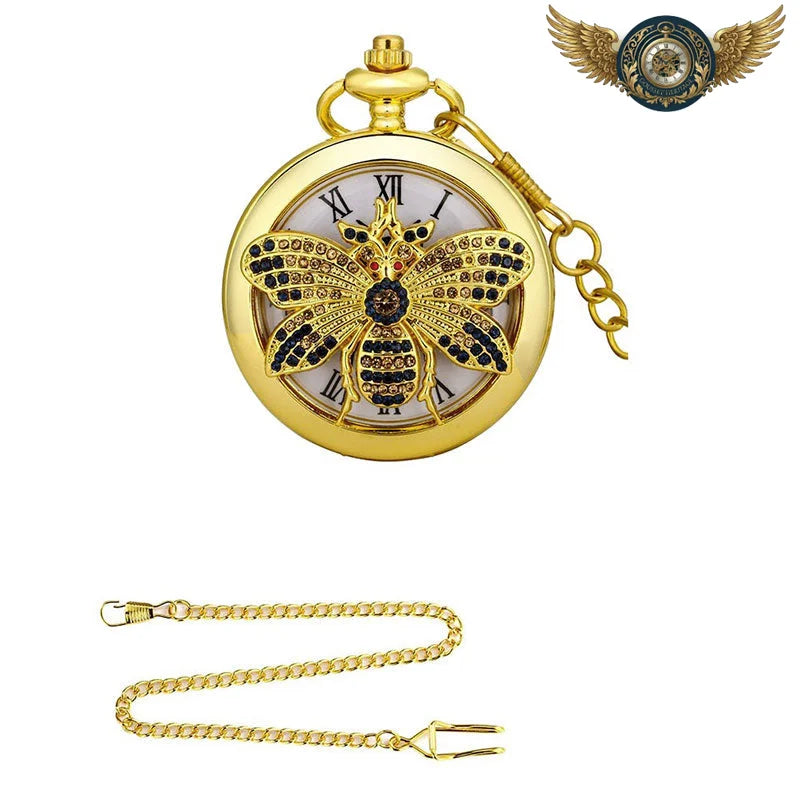 Le Scarabée d'Or - Montre Gousset Chasseur à Cristaux Quartz - Vue 8 - Gousset-heritage