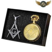 Le Sceau - Montre Gousset Chasseur Quartz | Bijou Symbolique Doré - Gousset-heritage