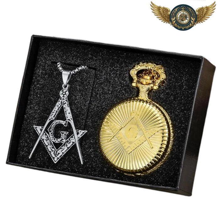 Le Sceau - Montre Gousset Chasseur Quartz | Bijou Symbolique Doré - Vue 1 - Gousset-heritage