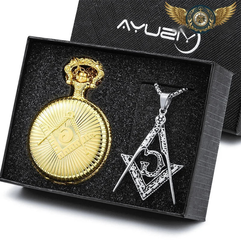Le Sceau - Montre Gousset Chasseur Quartz | Bijou Symbolique Doré - Or - Gousset-heritage