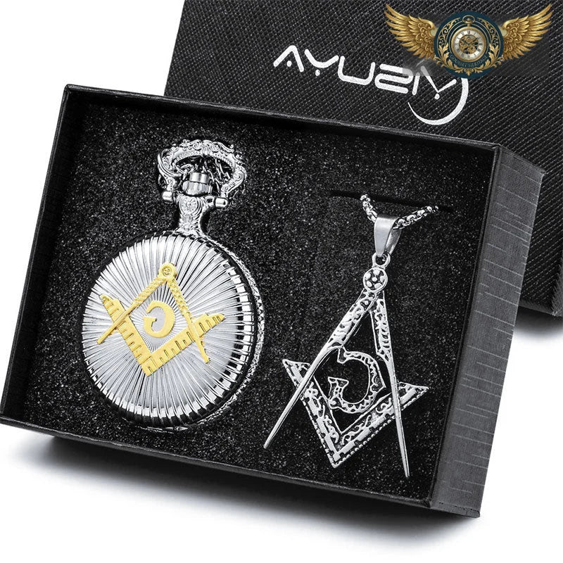 Le Sceau - Montre Gousset Chasseur Quartz | Bijou Symbolique Doré - Argent - Gousset-heritage