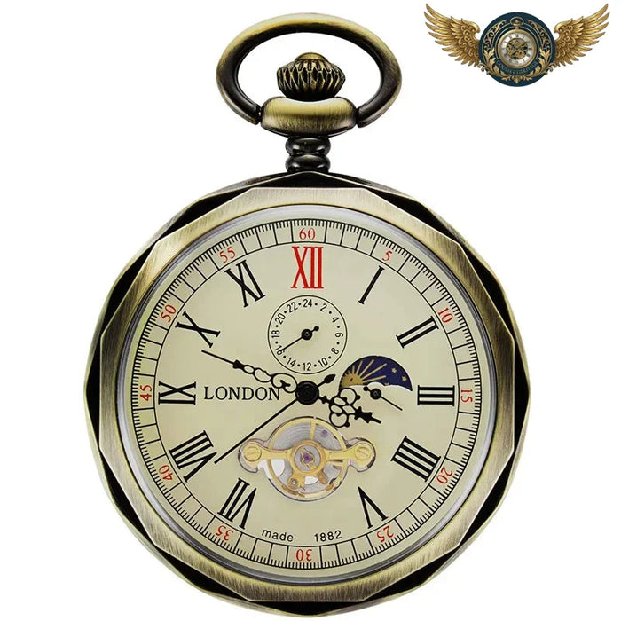 Le Sélénite - Montre Gousset Mécanique Phase de Lune - Bronze - Gousset-heritage