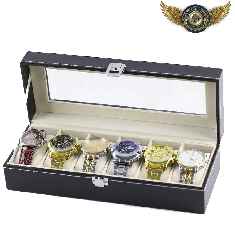 Le Showroom Contrast - Coffret Simili Cuir Vitré 6 Montres