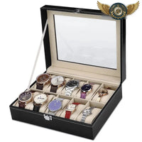 Le Showroom Contrast - Coffret Simili Cuir Vitré 6 Montres - modèle 10 compartiments - Gousset-heritage