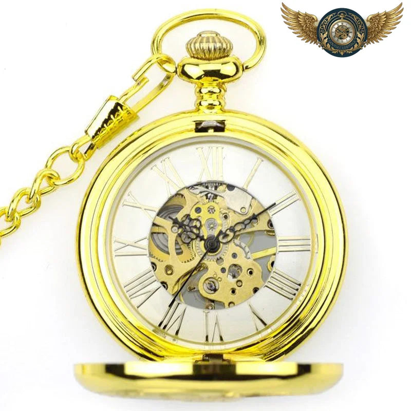 Le Spectacle Mécanique - Montre Gousset Squelette Chasseur Or