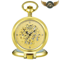 Le Spectacle Mécanique - Montre de Poche Squelette Chasseur Transparent - modèle Or - Gousset-heritage