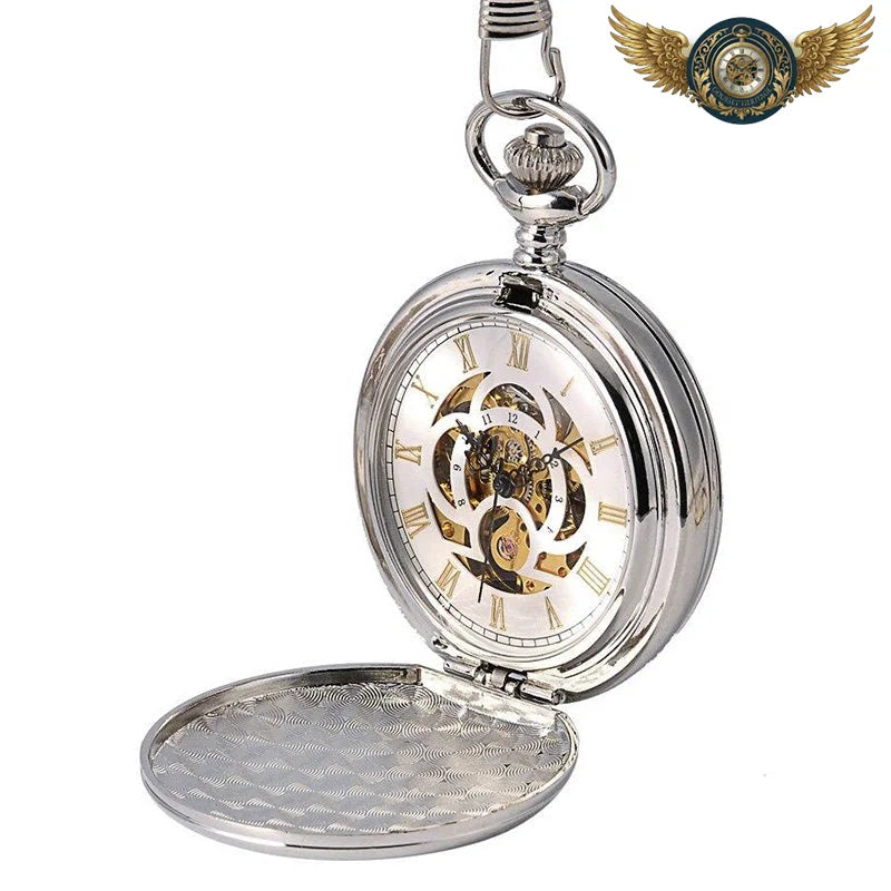 Le Spectre Argenté - Montre de Poche Squelette Double Chasseur - Vue 5 - Gousset-heritage