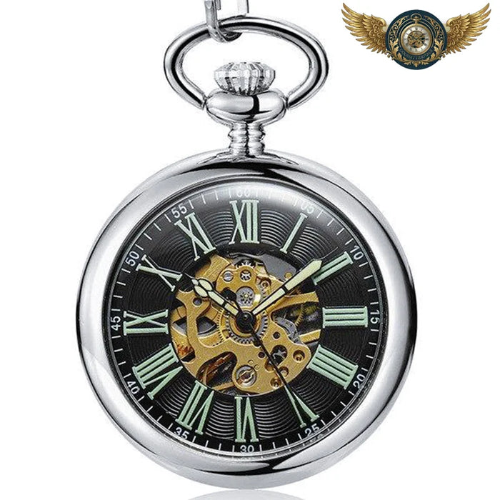 Le Squelette Argent - Montre Gousset Mécanique Romaine - Vue 1 - Gousset-heritage