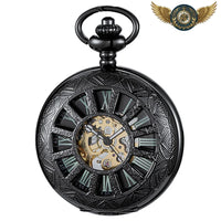 Le Squelette Dandy - Montre Gousset Demi-Chasseur Noire Gravée - Gousset-heritage