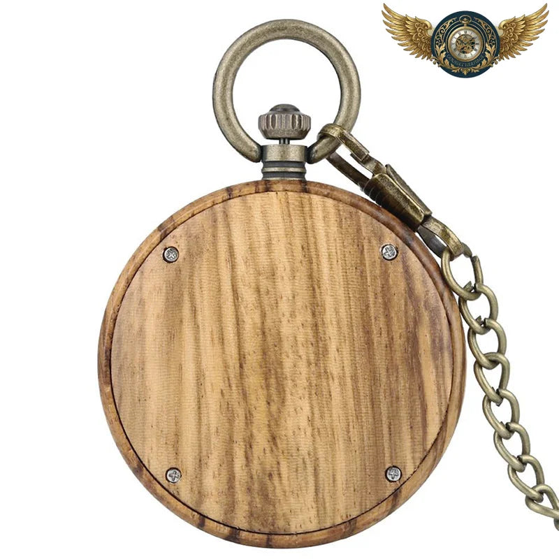 Le Sylvestre - Montre Gousset Open Face Bois & Quartz Japonais
