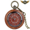 Le Sylvestre - Montre Gousset Open Face Bois & Quartz Japonais - Bois rouge - Gousset-heritage