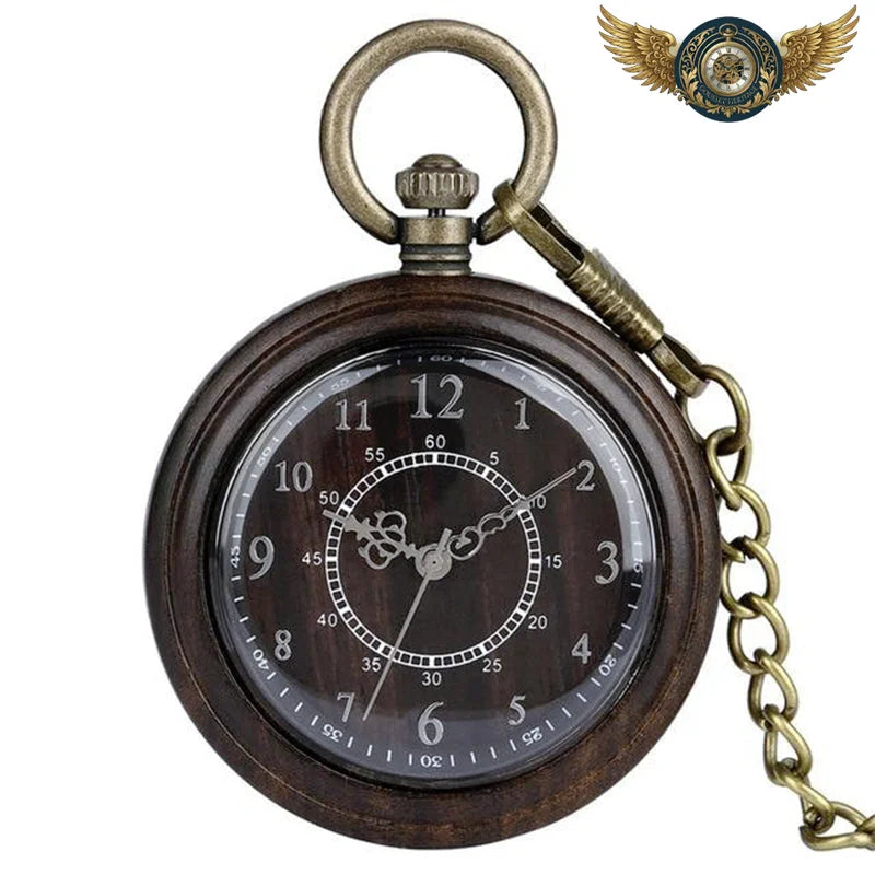 Le Sylvestre - Montre Gousset Open Face Bois & Quartz Japonais - ébêne - Gousset-heritage