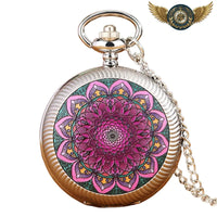 Le Talisman Émaillé - Montre Pendentif Bohème Chic Quartz - modèle Rose - Gousset-heritage