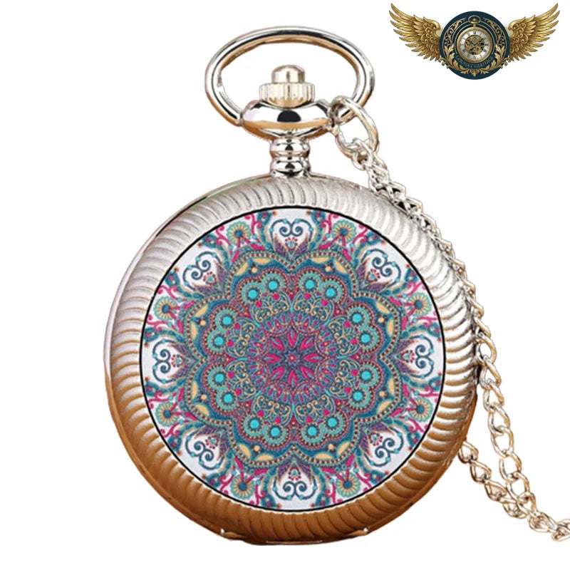 Le Talisman Émaillé - Montre Pendentif Bohème Chic Quartz - Gris - Gousset-heritage