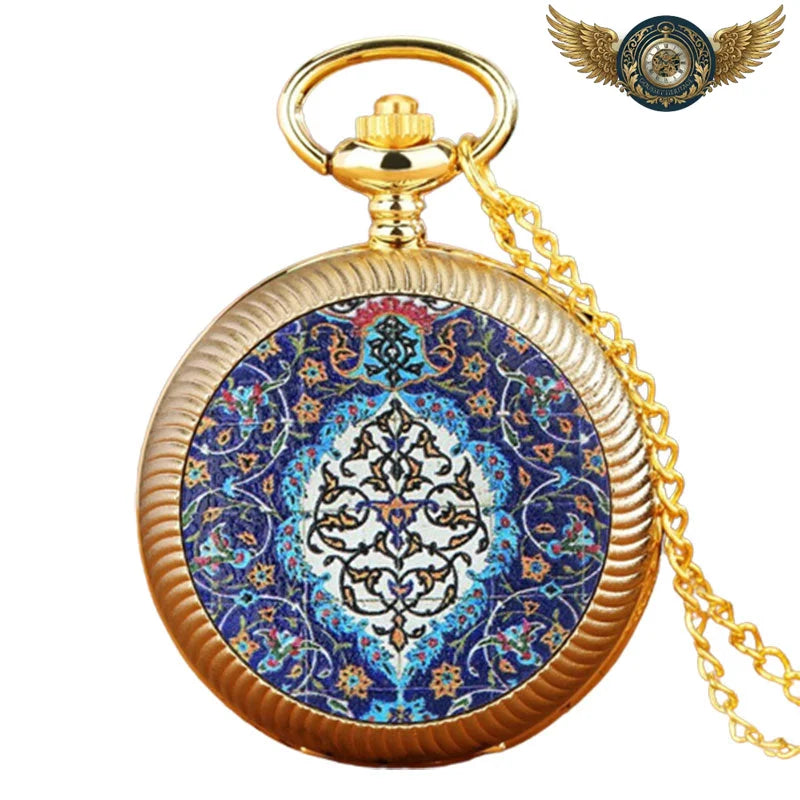 Le Talisman Mandala - Montre Gousset Chasseur Quartz Bohème - Blanc - Gousset-heritage