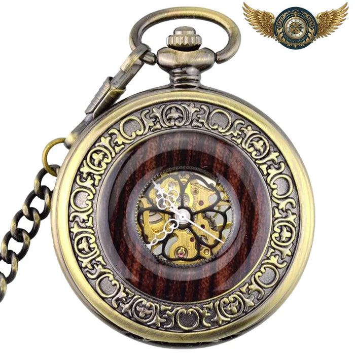 Le Trèfle Boisé - Montre Gousset Demi-Chasseur Mécanique Bronze - Vue 1 - Gousset-heritage