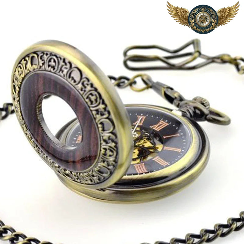 Le Trèfle Boisé - Montre Gousset Demi-Chasseur Mécanique Bronze - Vue 3 - Gousset-heritage