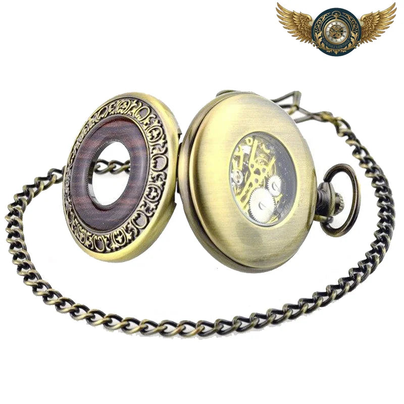 Le Trèfle Boisé - Montre Gousset Demi-Chasseur Mécanique Bronze - Vue 4 - Gousset-heritage