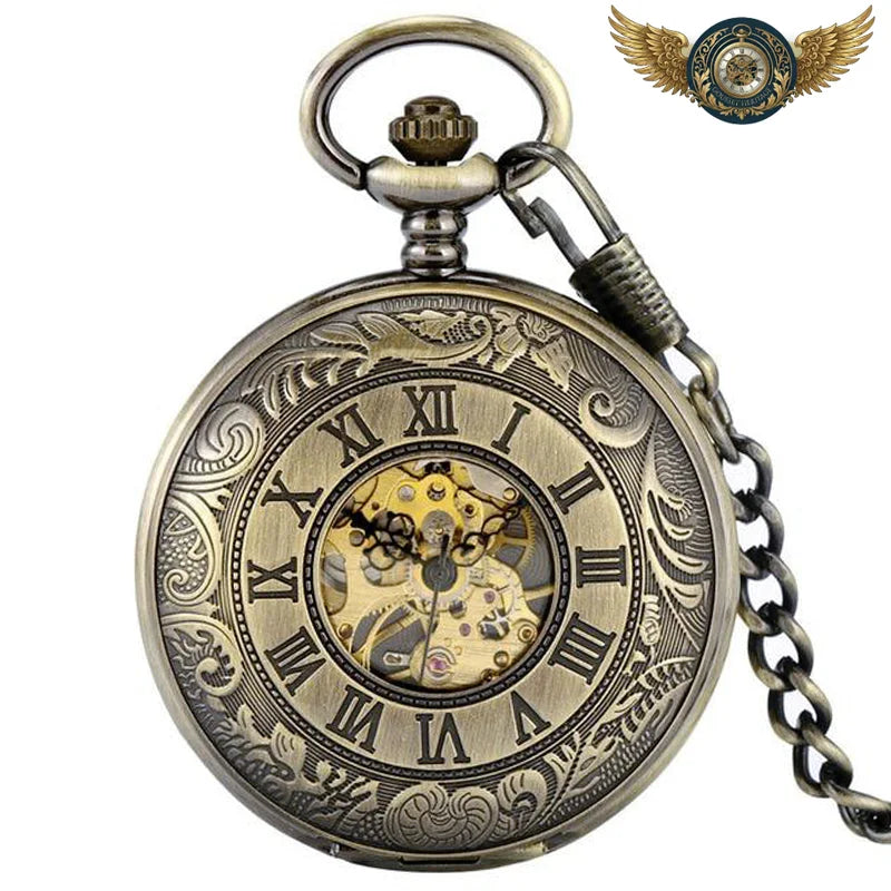 Le Victorien - Gousset Mécanique Squelette Demi-Chasseur Gravé - Bronze - Gousset-heritage