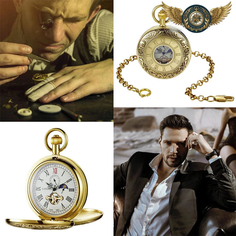 Le Victorien - Montre Gousset Double Demi-Chasseur Phase de Lune - Vue 6 - Gousset-heritage