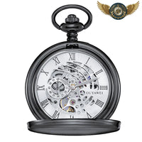 Le Victorien - Montre Gousset Full-Hunter Mécanique Squelette - modèle Noir / blanc - Gousset-heritage