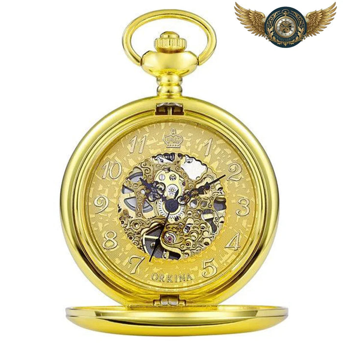 Le Victorien - Montre Gousset Squelette Boîtier Chasseur Mécanique - Or - Gousset-heritage