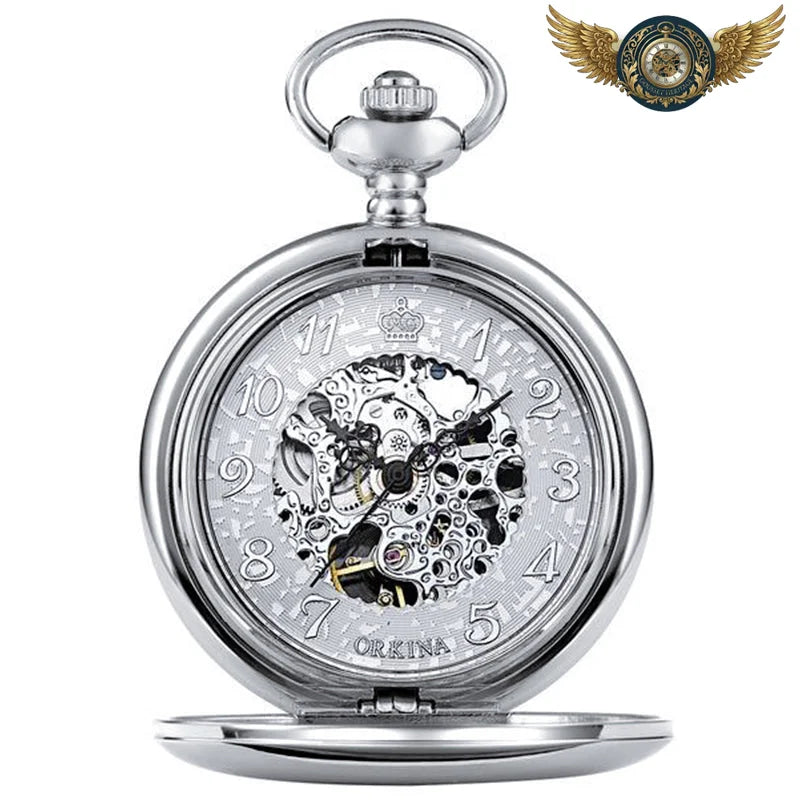 Le Victorien - Montre Gousset Squelette Boîtier Chasseur Mécanique - Argent - Gousset-heritage
