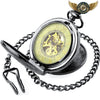 Le Victorien Sombre – Montre Gousset Double Chasseur Mécanique Noire - Glissière de ceinture (37.5cm) - Gousset-heritage