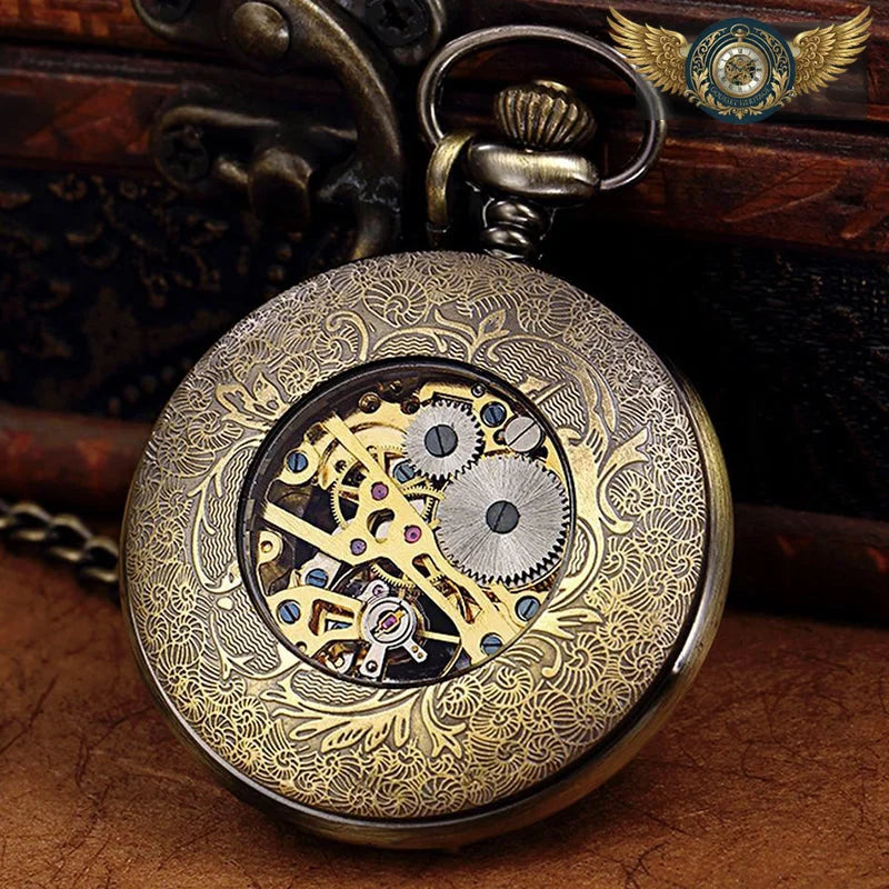 Le Voyageur - Montre Gousset Mécanique Squelette Bronze Vieilli - Vue 4 - Gousset-heritage