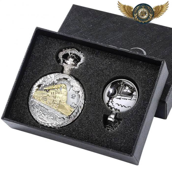 Le Voyageur à Vapeur - Montre Gousset Steampunk Bicolore - Vue 1 - Gousset-heritage