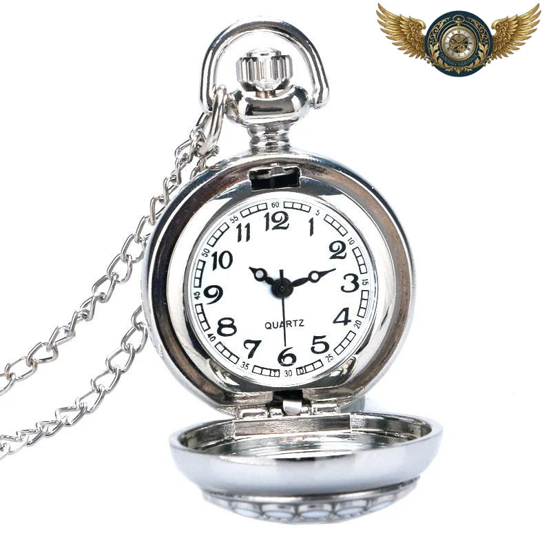 Médaillon Flora | Montre Sautoir Quartz Argentée 20mm - Vue 3 - Gousset-heritage