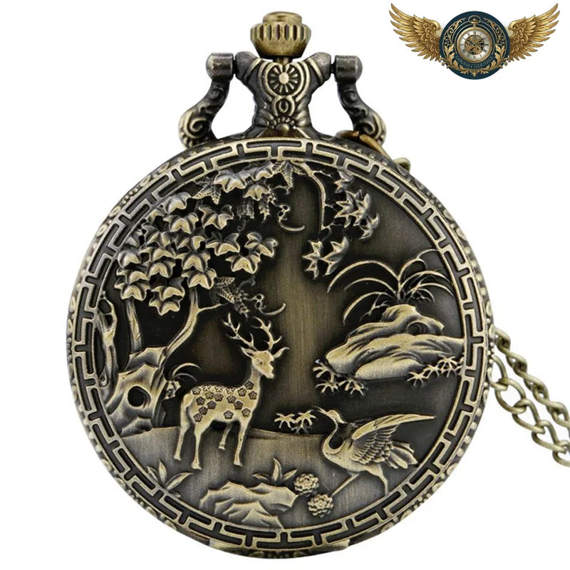 Médaillon Naturaliste - Montre Gousset Chasseur Bronze Antique - Vue 4 - Gousset-heritage