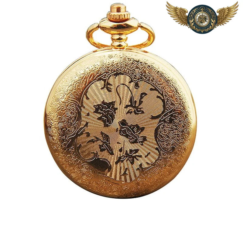 Médaillon Rococo – Montre Pendentif Chasseur Doré & Strass