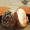 Médaillon Rococo – Montre Pendentif Chasseur Doré & Strass - Vue 3 - Gousset-heritage