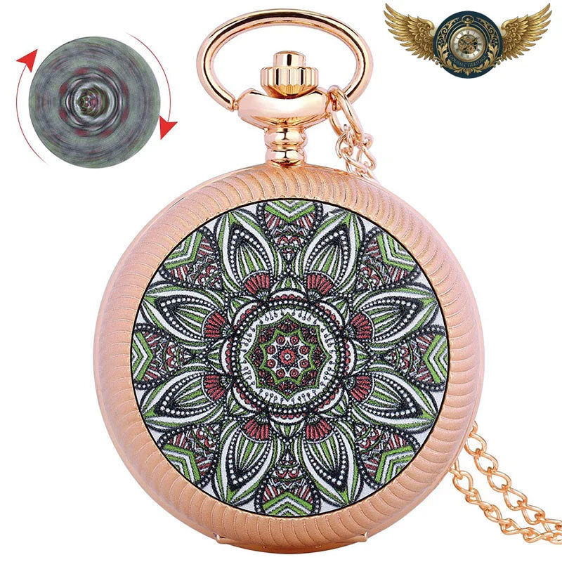 Montre Gousset Bijou Cinétique Mandala – Boîtier Chasseur Ornemental - Gris - Gousset-heritage
