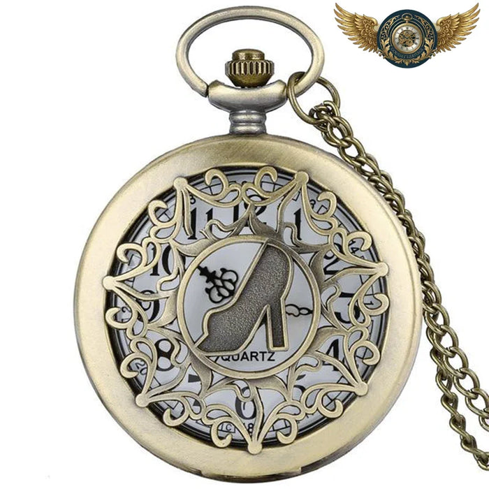 Montre Gousset Bijou « L'Escarpolette » Bronze Patiné Ajouré - Chaine pour gilet - Gousset-heritage