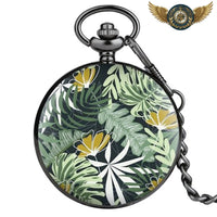 Montre Gousset Full Hunter Quartz | Design Jungle & Feuillage Tropical - modèle 6 - Gousset-heritage