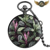 Montre Gousset Full Hunter Quartz | Design Jungle & Feuillage Tropical - modèle 2 - Gousset-heritage