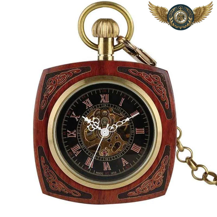 Montre Gousset Mécanique Bois Précieux | Style Cabinet de Curiosités. - Vue 1 - Gousset-heritage
