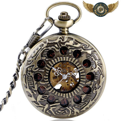 Acheter Montre Gousset Mécanique Demi-Chasseur Bronze Gravé Dandy - Gousset-heritage