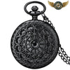 Montre Gousset Quartz Gravée 48mm Chasseur Style Art Nouveau - Noir - Gousset-heritage