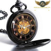 Montre Gousset Squelette Mécanique - Dragon Phénix, Acier Noir - Vue 3 - Gousset-heritage