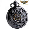 Montre Gousset Squelette Mécanique - Dragon Phénix, Acier Noir - Vue 5 - Gousset-heritage