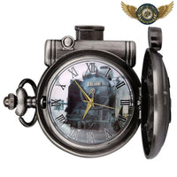 Montre Gousset Steampunk Le Fondeur | Boîtier Chasseur Noir - Gousset-heritage