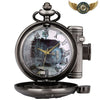 Montre Gousset Steampunk Le Fondeur | Boîtier Chasseur Noir - Pendentif 80 cm - Gousset-heritage