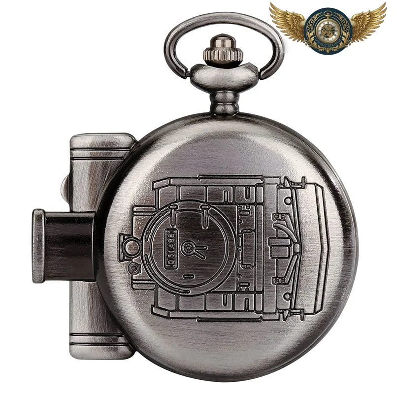 Montre Gousset Steampunk Le Fondeur | Boîtier Chasseur Noir - Vue 4 - Gousset-heritage